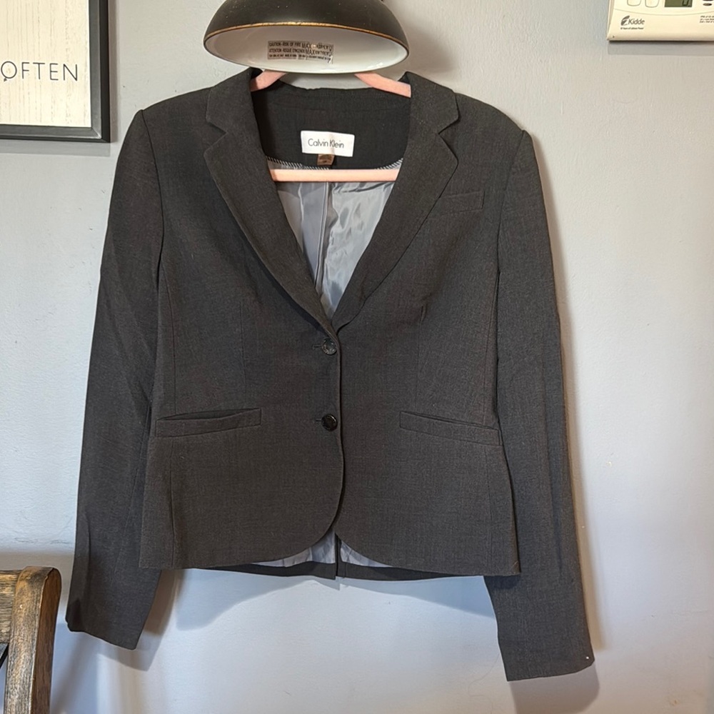 Calvin Klein Gray Tailored Blazer